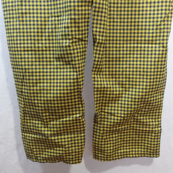 Yellow Blue Checkered Pants Jumpsuit Light Weight Casual Size 2X - Picture 3 of 7